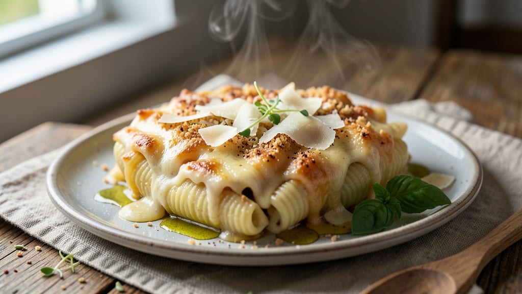 Baked Cheese Mostaccioli Recipe: Al Dente Pasta With Gooey Mozzarella Streaks