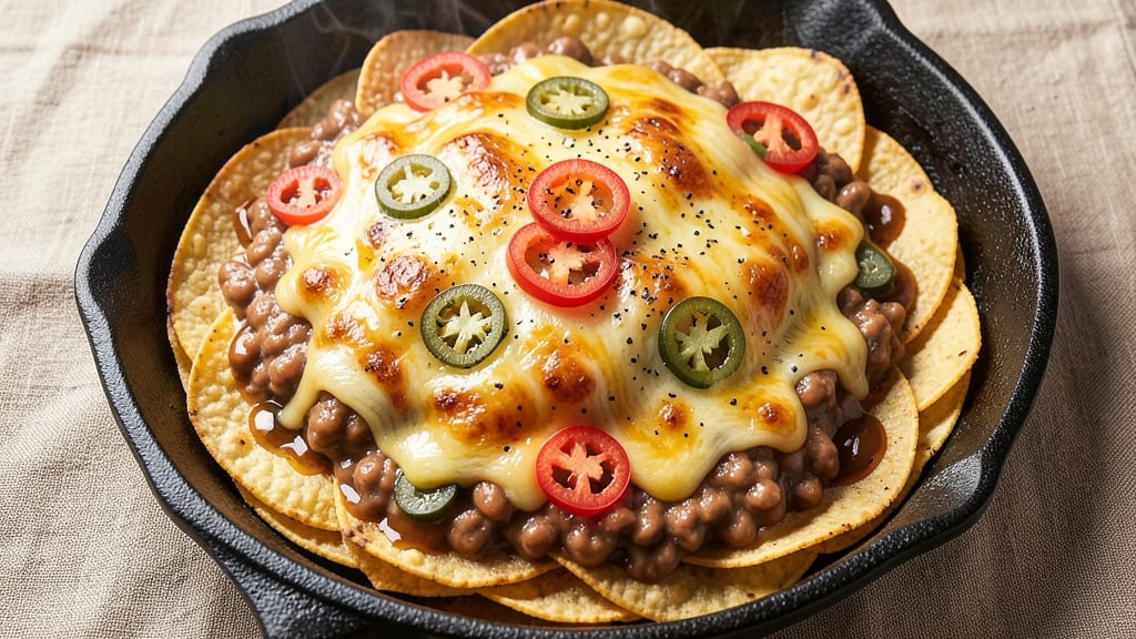 Bean and Cheese Nachos Recipe: Crunchy Tortilla Stacks With Melty Cheese Rivers