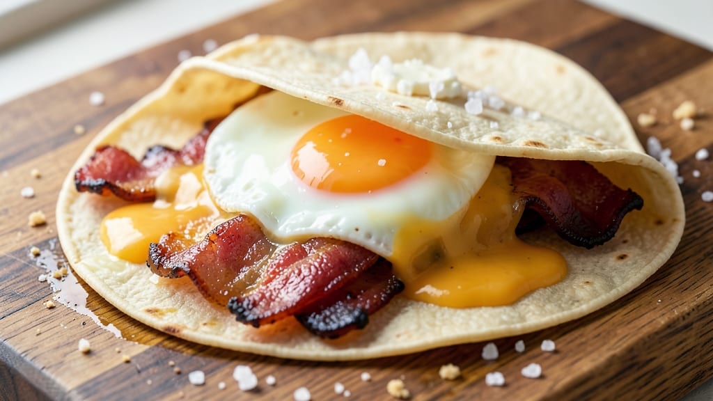 Bacon, Egg, and Cheese Tacos Recipe: Crispy Shells and Runny Yolk Magic
