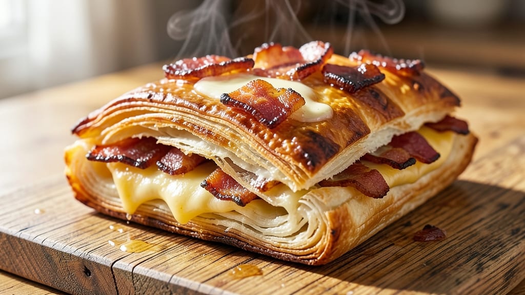 Bacon and Cheese Sausage Rolls Recipe: Flaky Layers With Gooey Melts Inside