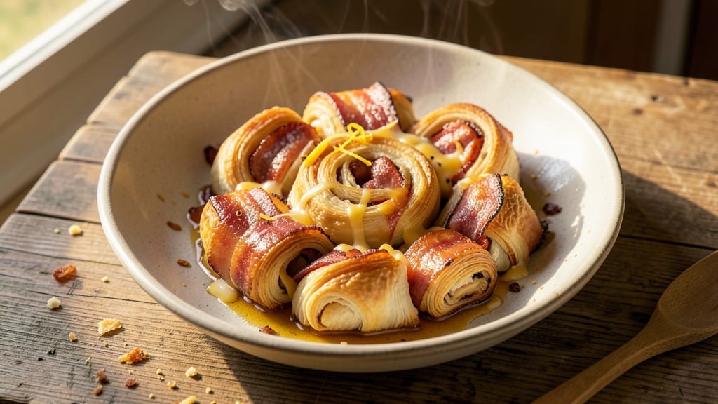Bacon Cheese Rolls Recipe: Flaky Dough Wrapped in Smoky, Melty Layers