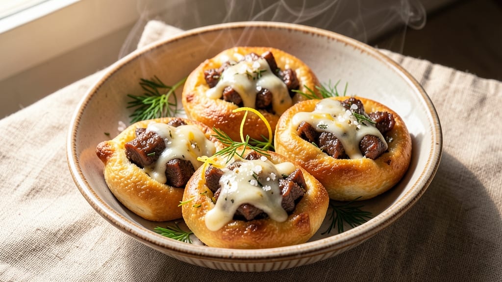 Beef and Cheese Piroshki Recipe: Flaky Dough Wrapped Around Savory Fillings