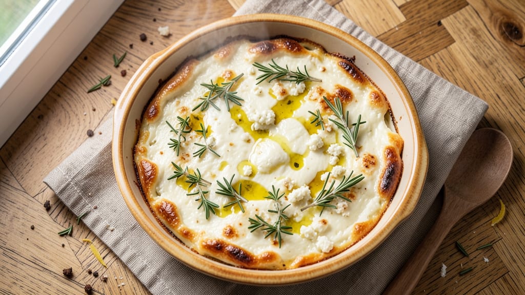 Baked Goat Cheese Brie Recipe: Warm, Melty Cheese Bake With Herbed Crust