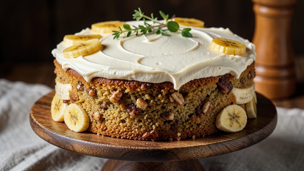 Banana Nut Cake Recipe With Cream Cheese Frosting: Moist Layers and Tangy Sweetness