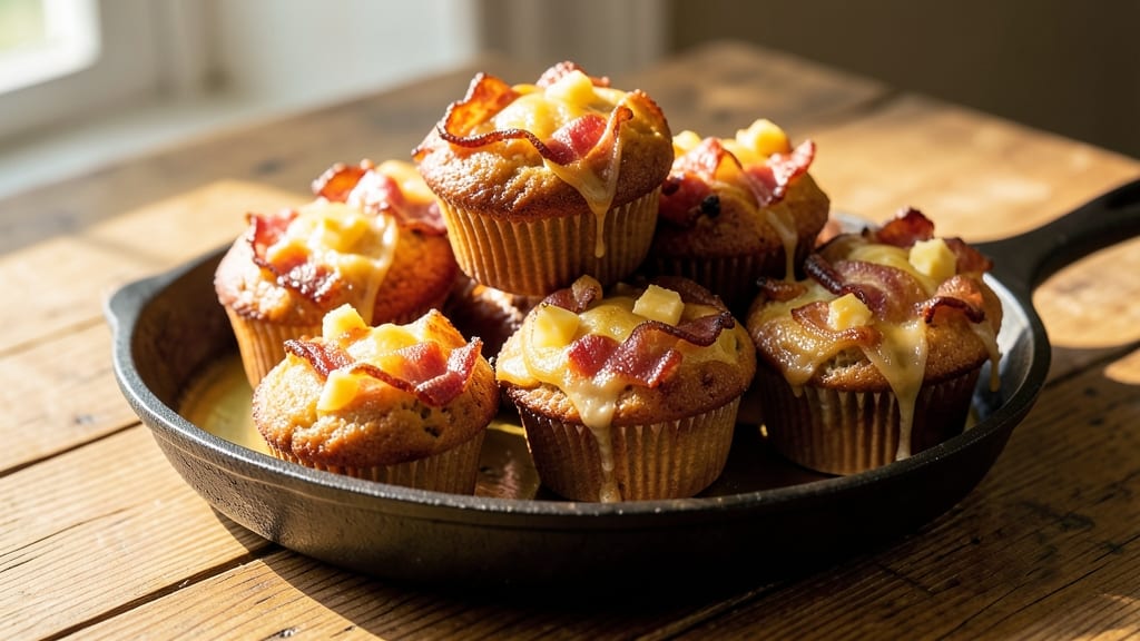 Bacon and Cheese Muffins Recipe: Fluffy Bites With Crispy Edges and Melty Centers