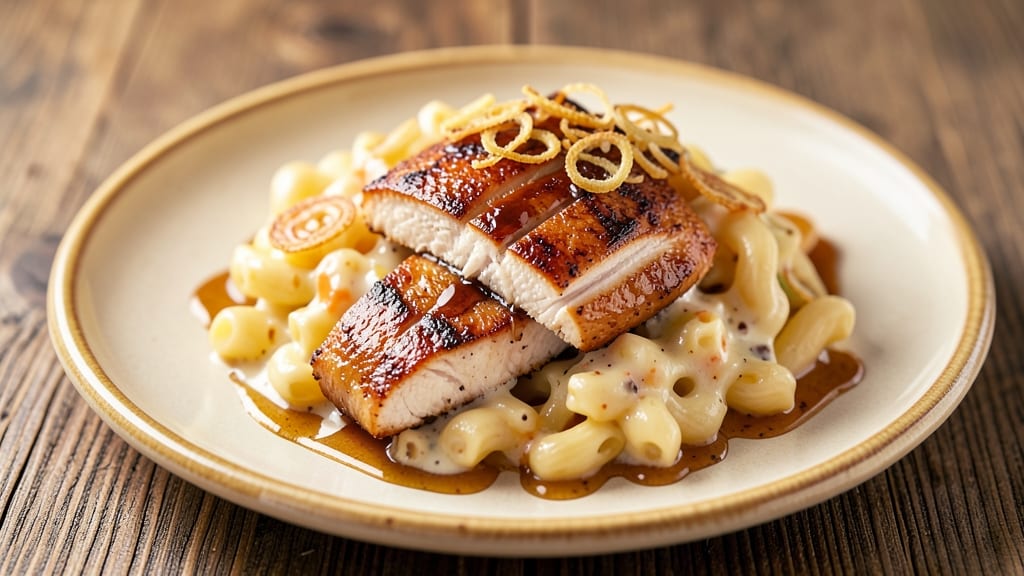 Applebee's Honey Chicken Mac and Cheese Recipe: Crispy Breaded Chicken Over Creamy Cheese Sauce