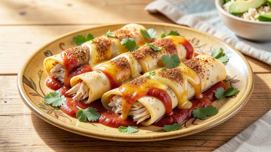 Authentic Chicken and Cheese Enchilada Recipe: Smoky Tortilla Layers with Melty Monterey Jack