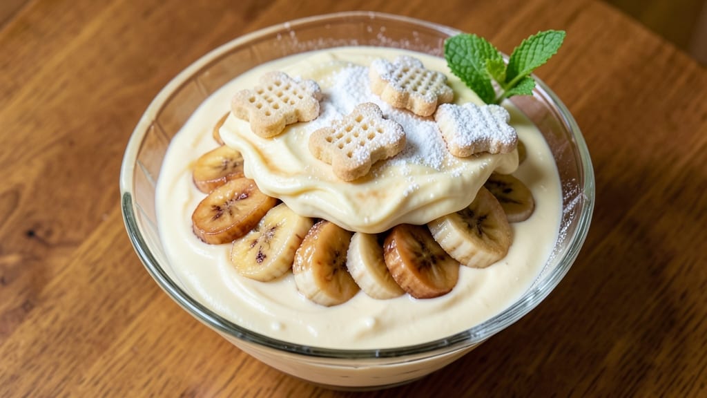 Banana Pudding With Cream Cheese And Chessmen Cookies Recipe: Vanilla-Layered Comfort in Glass Bowls