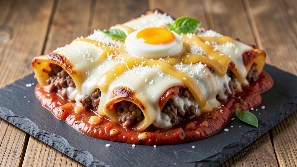 Beef and Cheese Cannelloni Recipe: Triple-Layered Pasta with Melty Goo