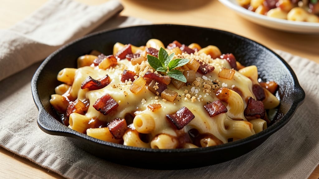 Barbecue Macaroni and Cheese Recipe: Smoky Cheese Fondue Meets Crispy Topped Pasta