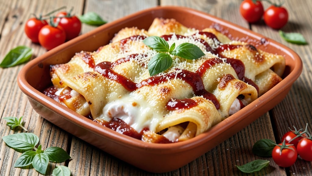Barilla Three Cheese Manicotti Recipe: Layered Pasta with Gooey Mozzarella Streaks